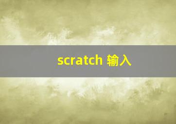 scratch 输入